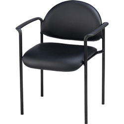 Lorell Reception Guest Chair,23-3/4 inx23-1/2 inx30-1/2 in,Black Vinyl
