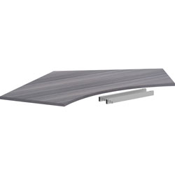Lorell Relevance Series 120 Curve Panel Top, Weathered Charcoal Laminate, 47.25 in x 34.13 in x 1 in