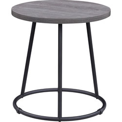 Lorell Round Side Table, Round Top, Powder Coated Four Leg Base, 4 Legs, 1 in Table Top Thickness x 19 in Table Top Diameter, 19.75 in Height, Assembly Required, Weathered Charcoal