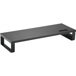 Lorell Sled-Base Monitor Stand, 22 lb Load Capacity, 5.5 in, x 23.5 in x 8.3 in Depth, Particleboard, Black