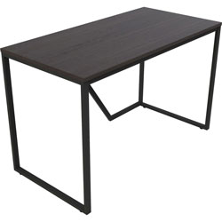 Lorell SOHO Modern Writing Desk, 48 in x 24 in x 30 in, Material: Steel Frame, Laminate Top, Wood Top, Finish: Mocha Top, Black