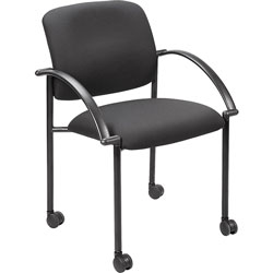 Lorell Stack Chair, Guest/Receptionist, 23-1/2 in x 23-1/2 in x 33 in, Black