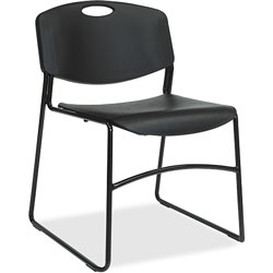 Lorell Stacking Chair, 450 lb Capacity, 4/CT, Black