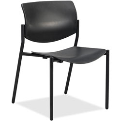 Lorell Stacking Chairs, No Arms, 21-1/2 in x 25 in x 33 in, 2/CT, Black