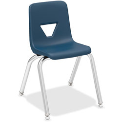 Lorell Stacking Student Chair, 14-3/4 in x 16-1/2 in x 25 in, Navy