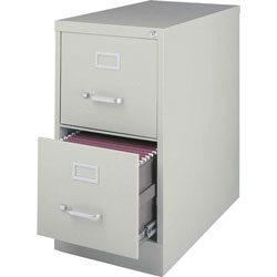 Lorell Vertical File, 22 in Deep, Comm, 2-Drawer, 15 in x 22 in, 28 in, LGY
