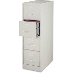 Lorell Vertical File, 4-Drawer, Legal, 18 inx26-1/2 inx52 in, Light Gray