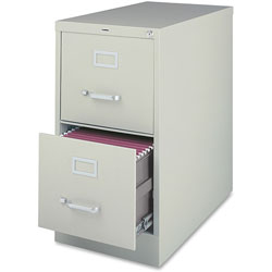 Lorell Vertical File, 2-Drawer, Legal, 18 inx26-1/2 inx28-3/8 in, Light Gray