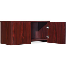 Lorell Wall Mount Hutch, 30 in x 15 in x 17 in, Mahogany