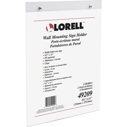 Lorell Wall-Mounted Sign Holder, Support 8.50 in x 11 in Media, Acrylic, 1 Pack, Clear