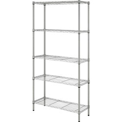 Lorell Wire Shelving, 5-shelf, Light-duty, 36 inWx14 inDx72 inH, Silver