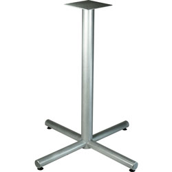 Lorell X-Leg Base, f/42 in Tabletop, Bistro-Height, 36 inx40-3/4 in, Silver