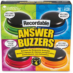 Learning Resources Recordable Answre Buzzers Set, 4Pcs, Ast