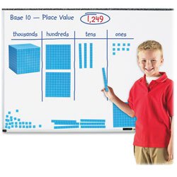 Learning Resources Giant Magnetic Base Ten Set, 6.75 inL x 6.75 inH, Blue