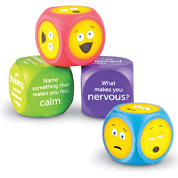 Learning Resources Emoji Cubes, Soft Foam, 7 inWx9 inLx2 inH, 4/ST