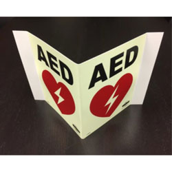 LumAware 3-way AED Sign, 8 in x 10 in