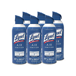 Lysol Air Sanitizer Spray, White Linen, 10 oz Aerosol Spray, 6/Carton