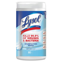 Lysol Disinfecting Wipes, 7 x 8, Crisp Linen, 80 Wipes/Canister