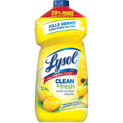 Lysol Multisurface Lemon Cleaner, 48 oz (3 lb), Lemon Scent, Yellow