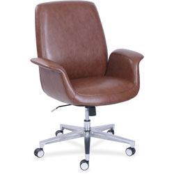 La-Z-Boy Task Chair, ComfortCore Gel, 20-1/4 inWx29 inDx48 inH, Brown