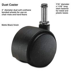 Master Caster Duet Dual Wheels, Polyurethane, C Stem, 110 lbs/Caster, 5/Set
