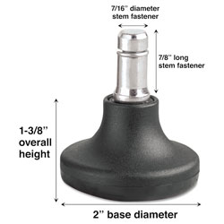 Master Caster Low Profile Bell Glides, B Stem, 110 lbs/Glide, 5/Set