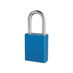 Master Lock Company Solid Aluminum Padlock, 1/4 in dia, 1-1/2 in L x 3/4 in W, Blue