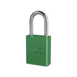 Master Lock Company Solid Aluminum Padlock, 1/4 in dia, 1-1/2 in L x 3/4 in W, Green