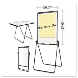 MasterVision™ Folds-to-a-Table Melamine Easel, 28 1/2 x 37 1/2, White, Steel/Laminate