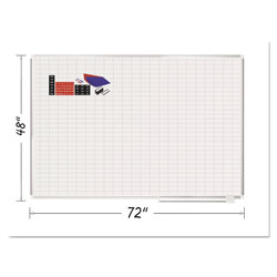 MasterVision™ Grid Planning Board w/ Accessories, 1 x 2 Grid, 72 x 48, White/Silver