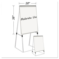 MasterVision™ Silver Easy Clean Dry Erase Quad-Pod Presentation Easel, 45 in to 79 in, Silver