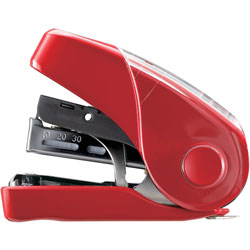 MAX Flat Clinch Mini Stapler - 25 Sheets Capacity - Red