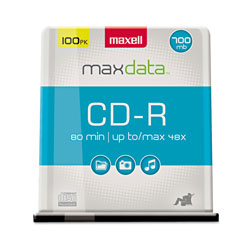 Maxell CD-R Discs, 700MB/80min, 48x, Spindle, Silver, 100/Pack