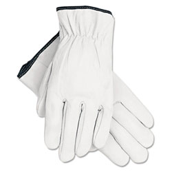 MCR Safety Grain Goatskin Driver Gloves, White, Large, 12 Pairs