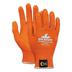 MCR Safety Kevlar Hi-Vis Nitrile Foam Palms, X-Large, Orange