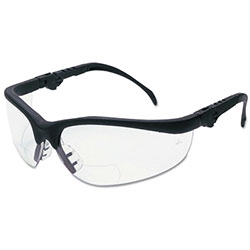 MCR Safety Klondike® KD3 Series Bifocal Reader Safety Glasses, Clear Lens, Black Frame, 2.5 Diopter