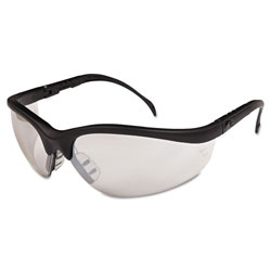 MCR Safety Klondike Safety Glasses, Black Matte Frame, Clear Mirror Lens