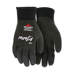 MCR Safety Ninja® Ice HPT® Fully Coated Insulated Work Gloves, Medium, Black