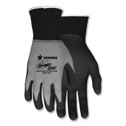 MCR Safety Ninja Nitrile Coating Nylon/Spandex Gloves, Black/Gray, Small, Dozen