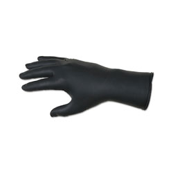 MCR Safety Nitrile Disposable Gloves, NitriShield Stealth Xtra™, Rolled Cuff, Unlined, X-Large, Black, 6 mil Thick