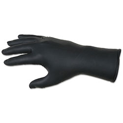 MCR Safety Nitrile Disposable Gloves, NitriShield Stealth Xtra™, Rolled Cuff, Unlined, 2X-Large, Black, 6 mil Thick