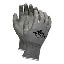 MCR Safety PU Coated Gloves, Large, Gray