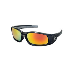 MCR Safety Swagger Safety Glasses, Fire Mirror Lens, Duramass Hard Coat, Black Frame