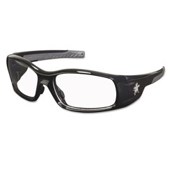MCR Safety Swagger Safety Glasses, Black Frame, Clear Lens (CRWSR110)