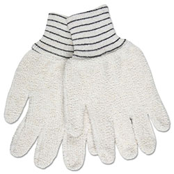 MCR Safety Terrycloth Gloves, Small, Natural, Knit Wrist Cuff