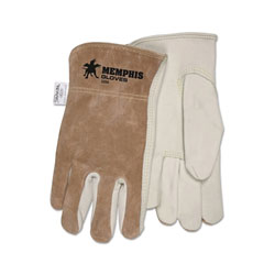 MCR Safety Unlined Drivers Gloves, Cow Grain Leather, Large, Keystone Thumb, Beige/Brown