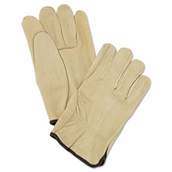 MCR Safety Unlined Pigskin Driver Gloves, Cream, Large, 12 Pairs