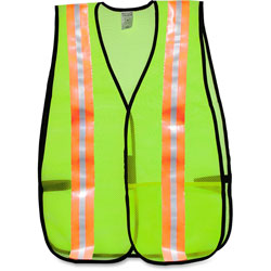 MCR Safety General Purpose Vest, Mesh, Reflective Tape, Orange/SR