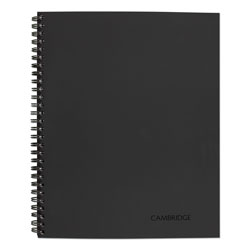 Cambridge Wirebound Business Notebook, Wide/Legal Rule, Black Cover, 11 x 8.5, 80 Sheets