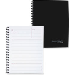 Mead Limited Meeting Notebook, 9-1/2 in x 7-1/4 in, Ruled, 80 Pages, Black